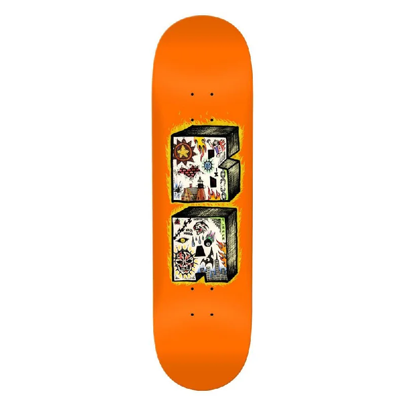 Antihero Skateboard Deck B.A. Stacked Orange 8.75"