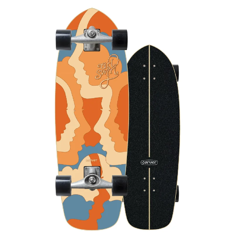 CARVER CX RAW 29.50" GRLSWIRL SILHOUETTE SURFSKATE COMPLETE - Sale