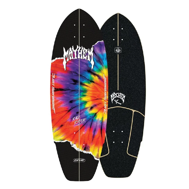 Carver ...Lost Rad Ripper Tie Dye Surfskate Cruiser Skateboard DECK ONLY - 10.5" x 31.0" WB 17.5"