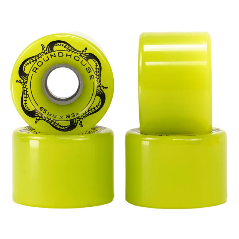 Carver Surf Skate Skateboard Roundhouse Wheels - 65mm 83a Slick - Green Glo