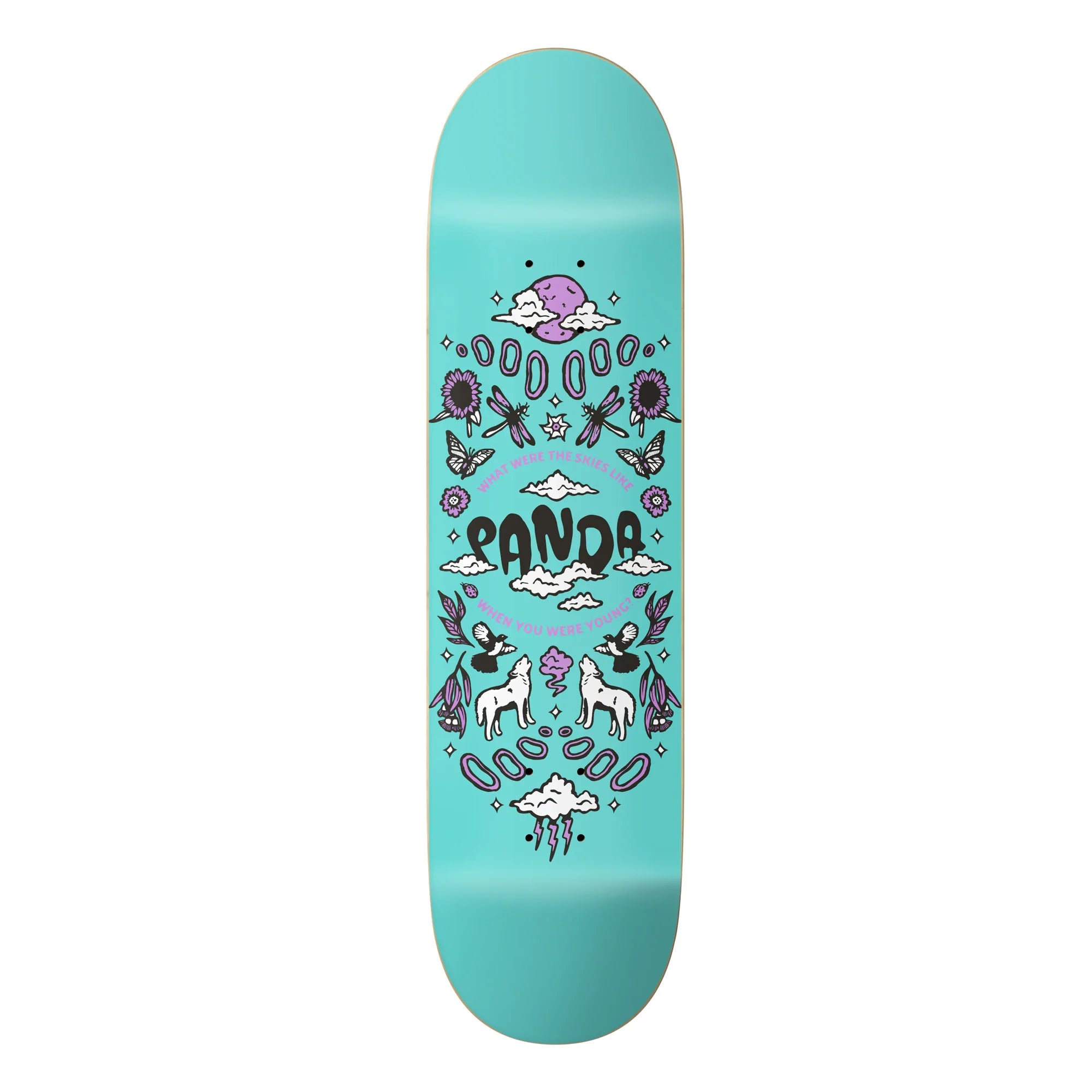 PANDA SKATEBOARDS FLUFFY SKIES DECK TORQUOISE 8.25 INCH