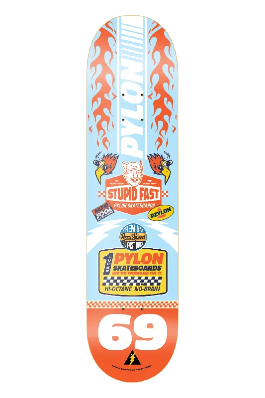 PYLON SKATEBOARDS STUPID FAST 8.5 INCH WIDE DECK.