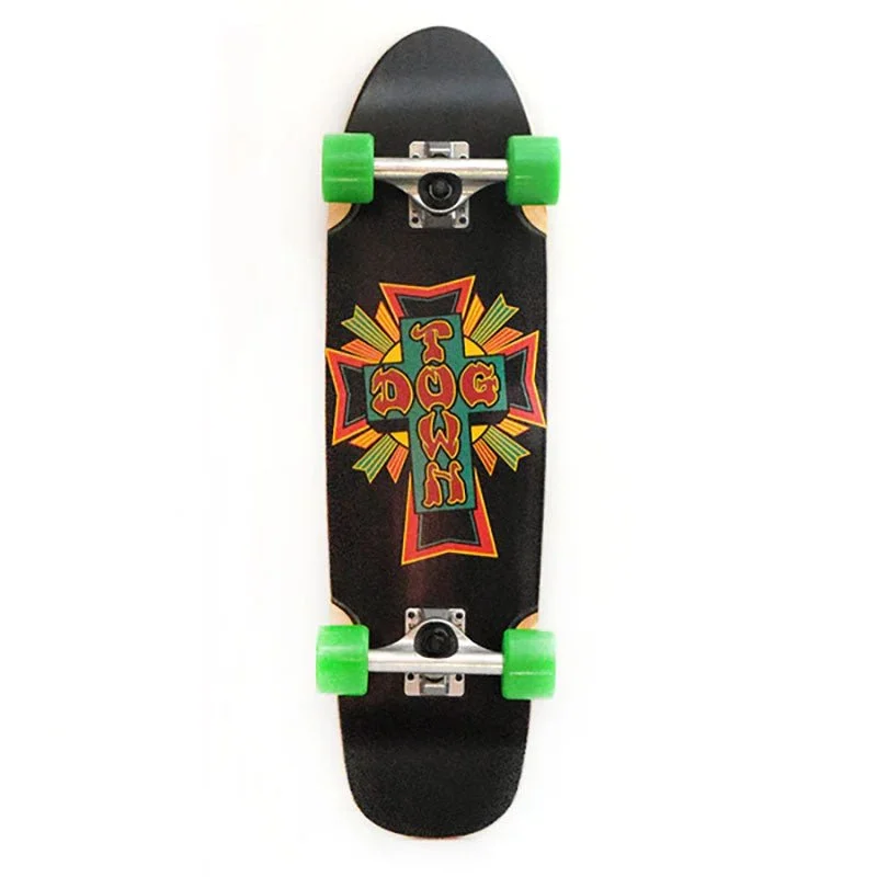 Dogtown 7.75" x 28.25" Cross Logo Rasta Cruiser Complete Skateboard