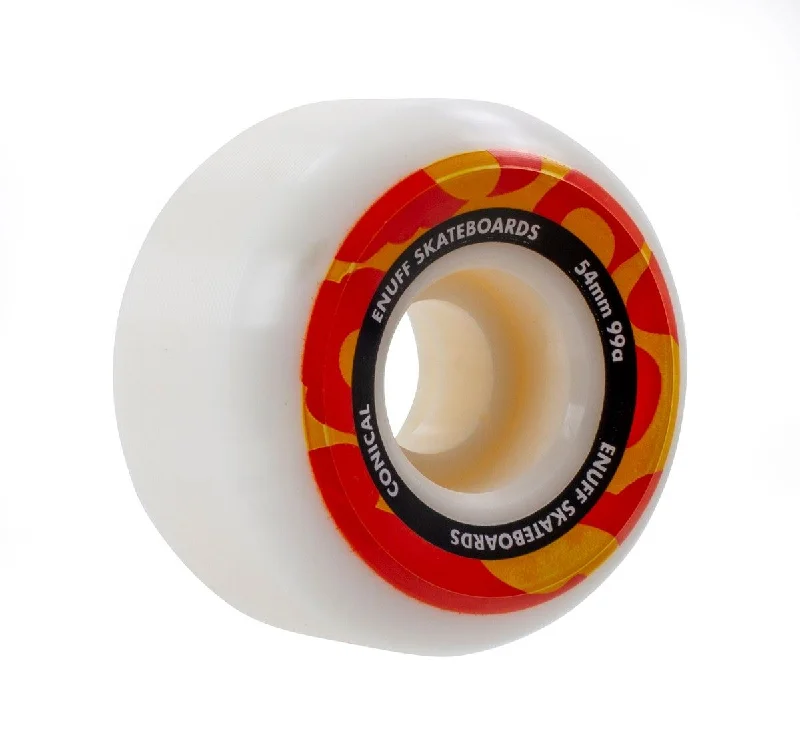 Enuff Conical Skateboard Wheels - White / Orange