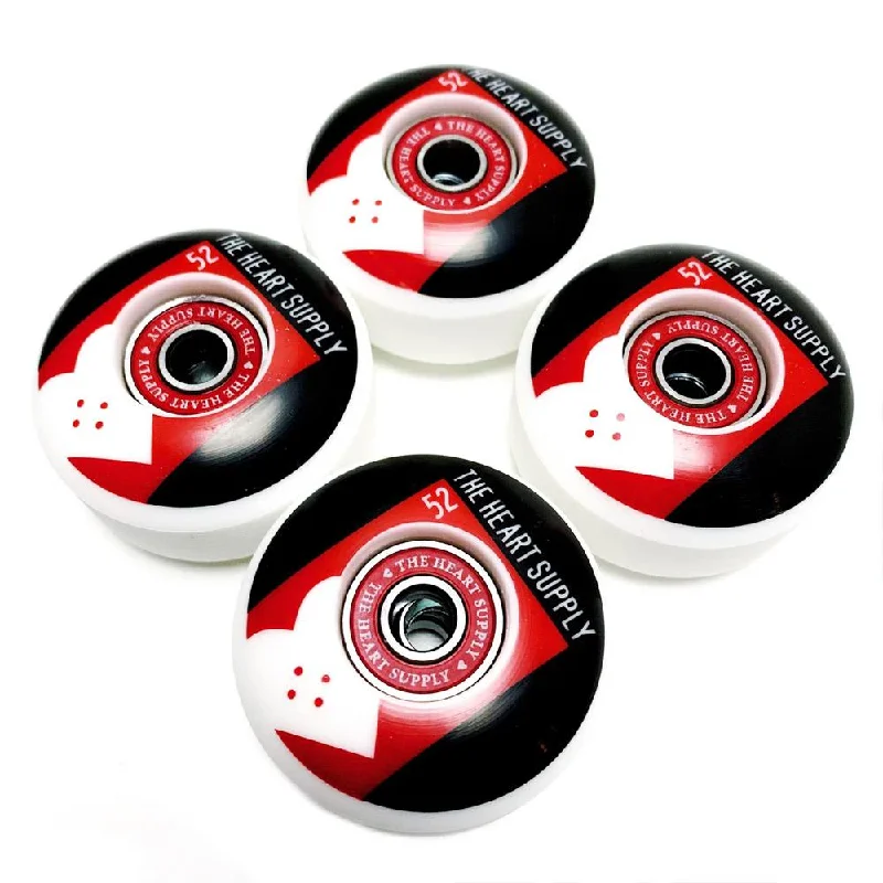 Heart Supply Even Skateboard Wheels & Bearings Combo Red 52mm