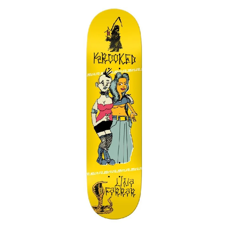 Krooked Skateboard Deck Una Punx Yellow 8.38"