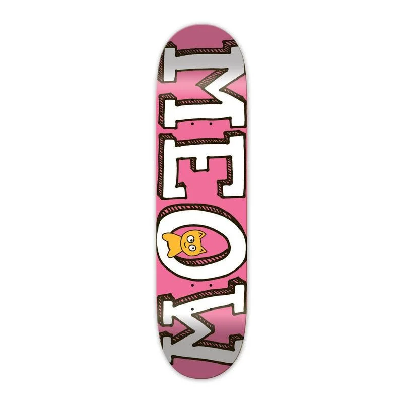 Meow Logo Skateboard Deck Pink 7.75"