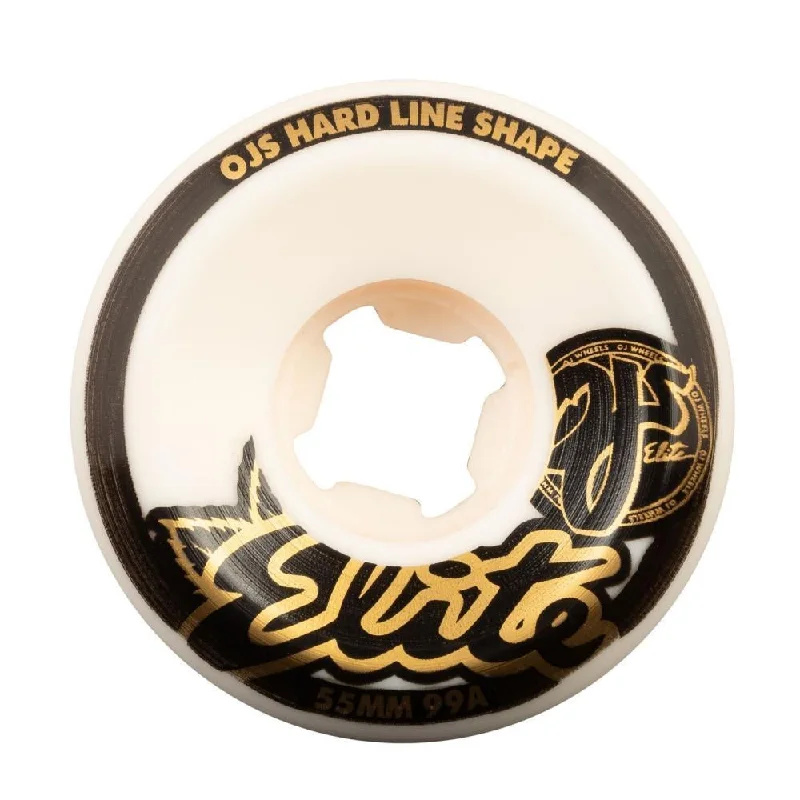 OJ Elite Hardline Skateboard Wheels 99a White 55mm