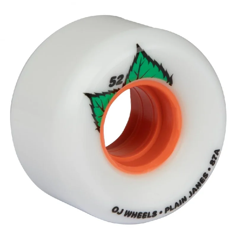 OJ Soft Skateboard Wheels Plain Jane Keyframe 87a - White