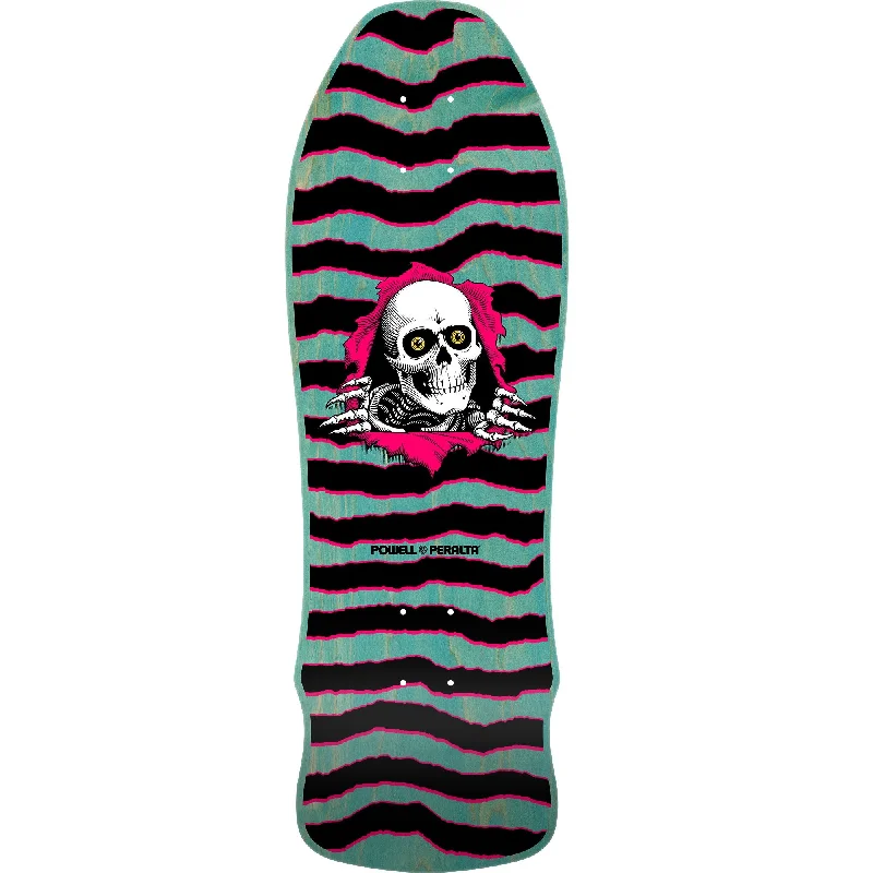 Powell Peralta GeeGah Ripper Reissue Skateboard Deck - 9.75" Lt. Blue/Pink Stain