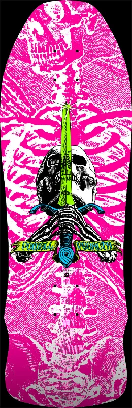 Powell Peralta GeeGah Skull & Sword Skateboard Deck Hot Pink - 9.75 x 30 - Sale