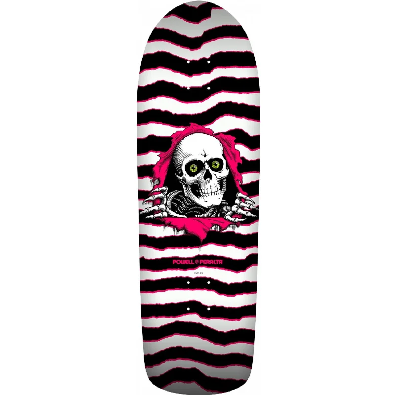 Powell Peralta Old School Ripper Skateboard Deck - 9.89" White/Pink