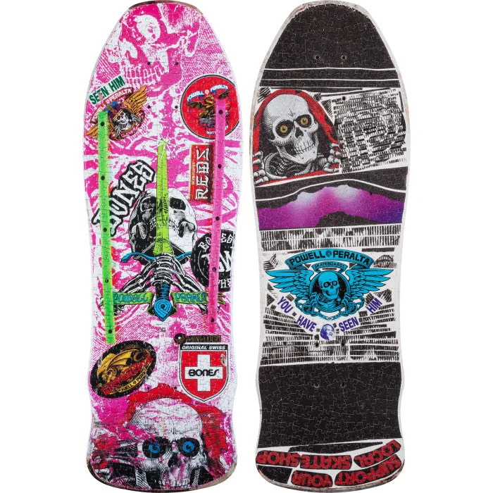 Powell Peralta Puzzle Skull & Sword GeeGah Skateboard Deck - 9.75" Pink