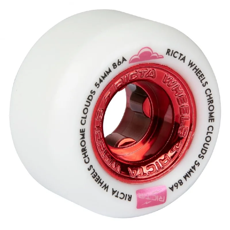 Ricta Skateboard Wheels Chrome Clouds Red 86a - White