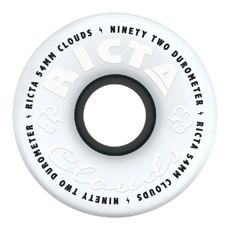 Ricta Wheels Clouds Skateboard Wheels 92A White Black 54mm