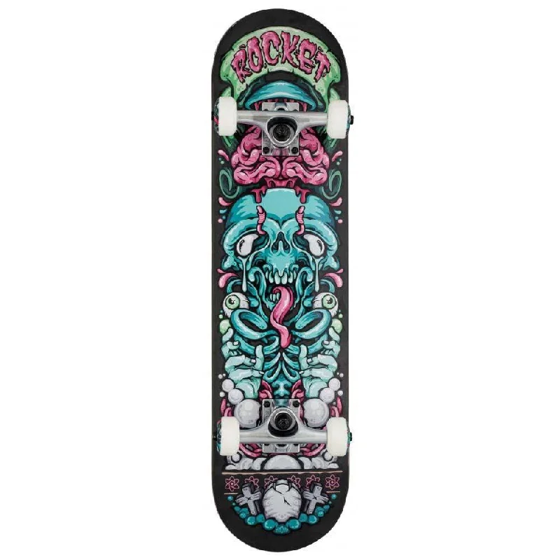 Rocket Skateboards Bones Pile-up Factory Complete Skateboard Black 7.75"