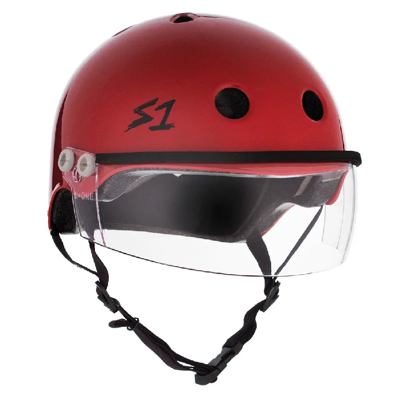 S-One Visor Lifer Helmet - Blood Red Gloss