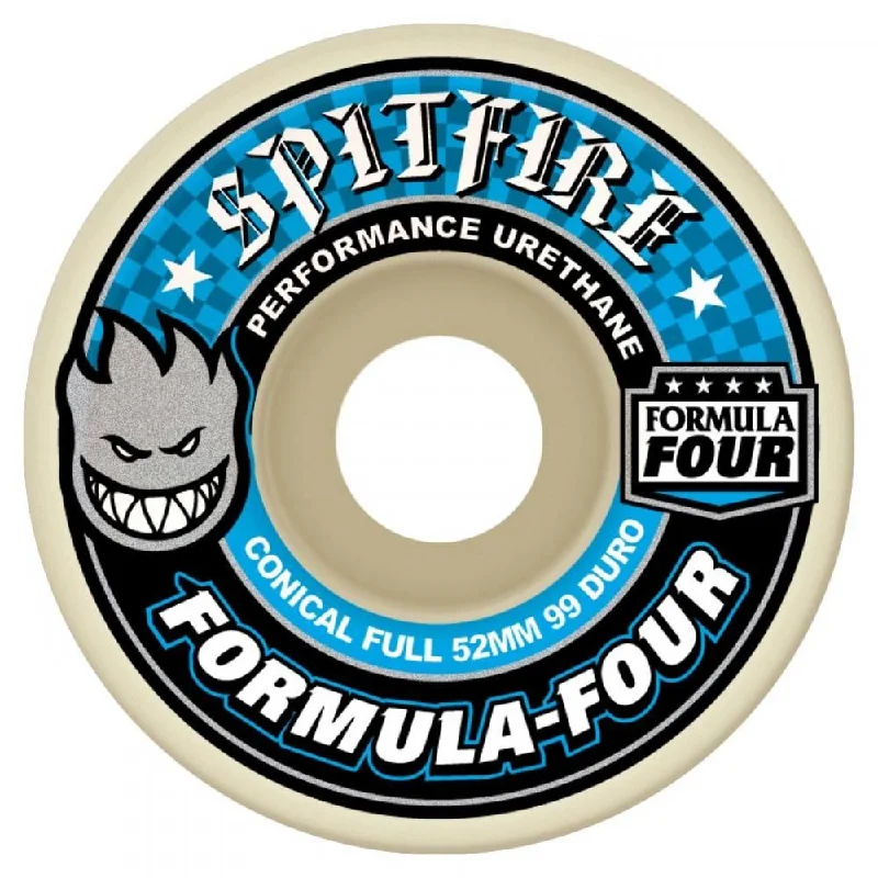 Spitfire Formula Four Skateboard Wheels Conical Full 99 DU - White