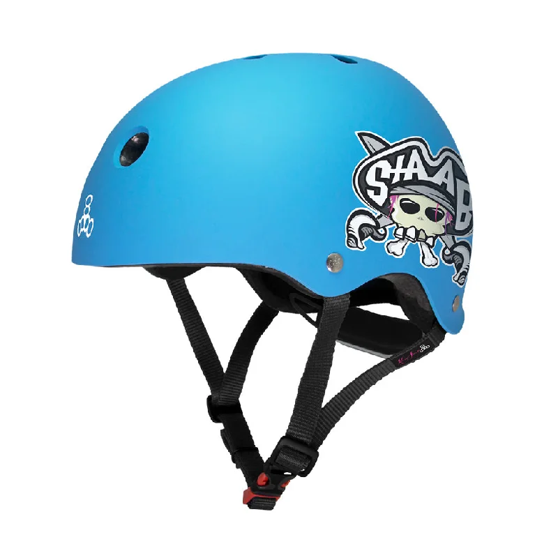 Triple 8 LIL8 Youth Bike Helmet - Staab Neon Blue Rubber