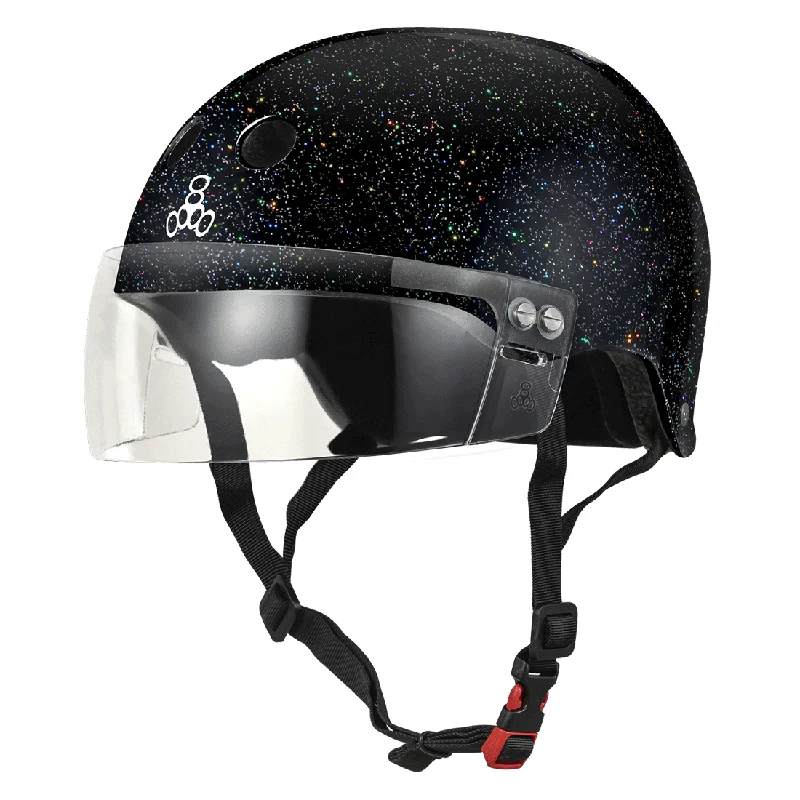 Triple 8 THE Cert SS Visor Helmet - Black Glitter