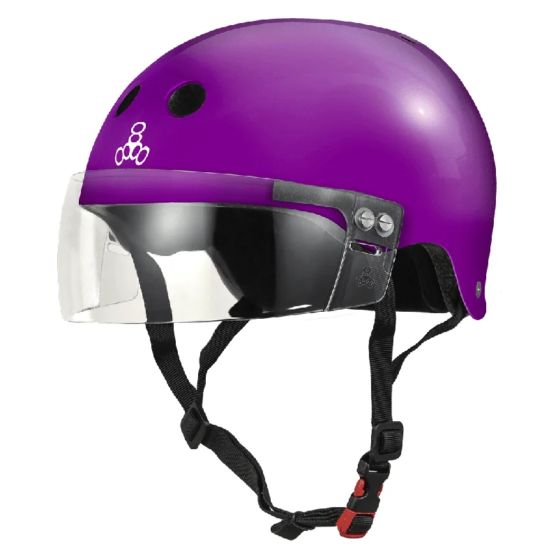 Triple 8 THE Cert SS Visor Helmet - Purple Gloss