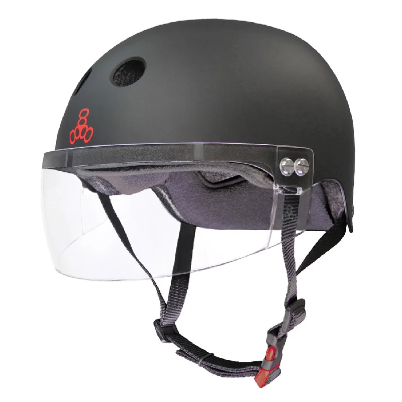 Triple 8 THE Cert SS Visor Helmet - Black Rubber