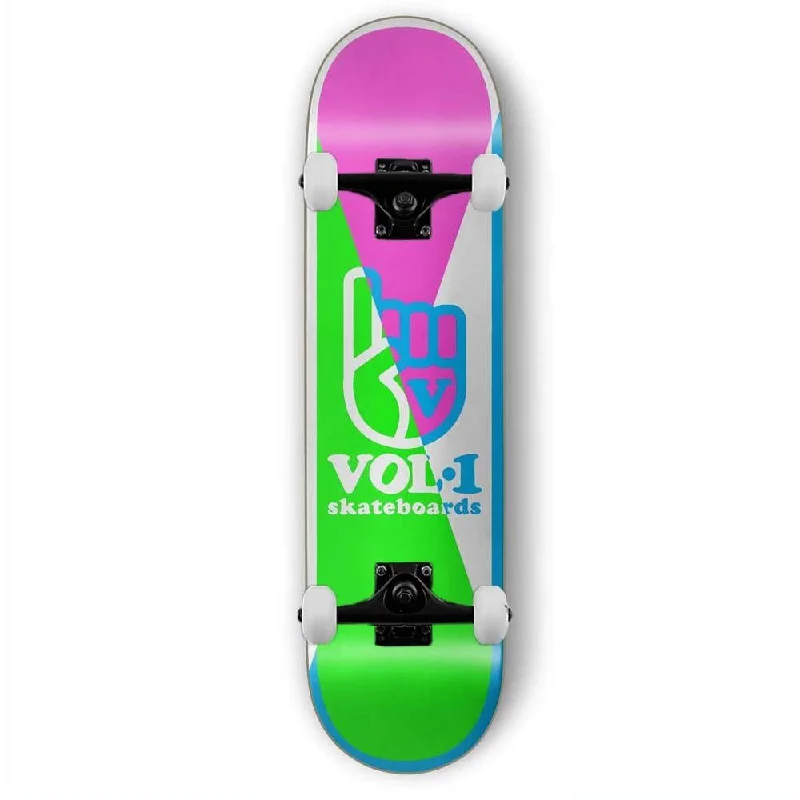 Vol.1 Frames Green Pink Complete Skateboard  8.125"