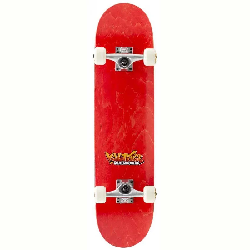 Voltage Skateboards Graffiti Logo Factory Complete Skateboard Orange Red 7.5"