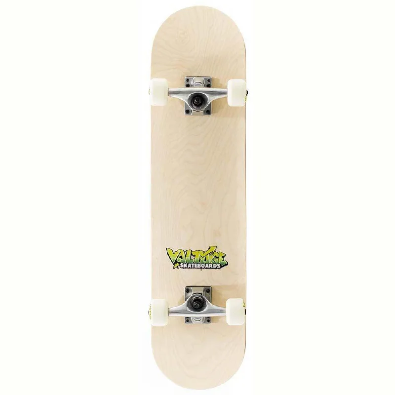 Voltage Skateboards Graffiti Logo Factory Complete Skateboard Yellow Natural 7.5"