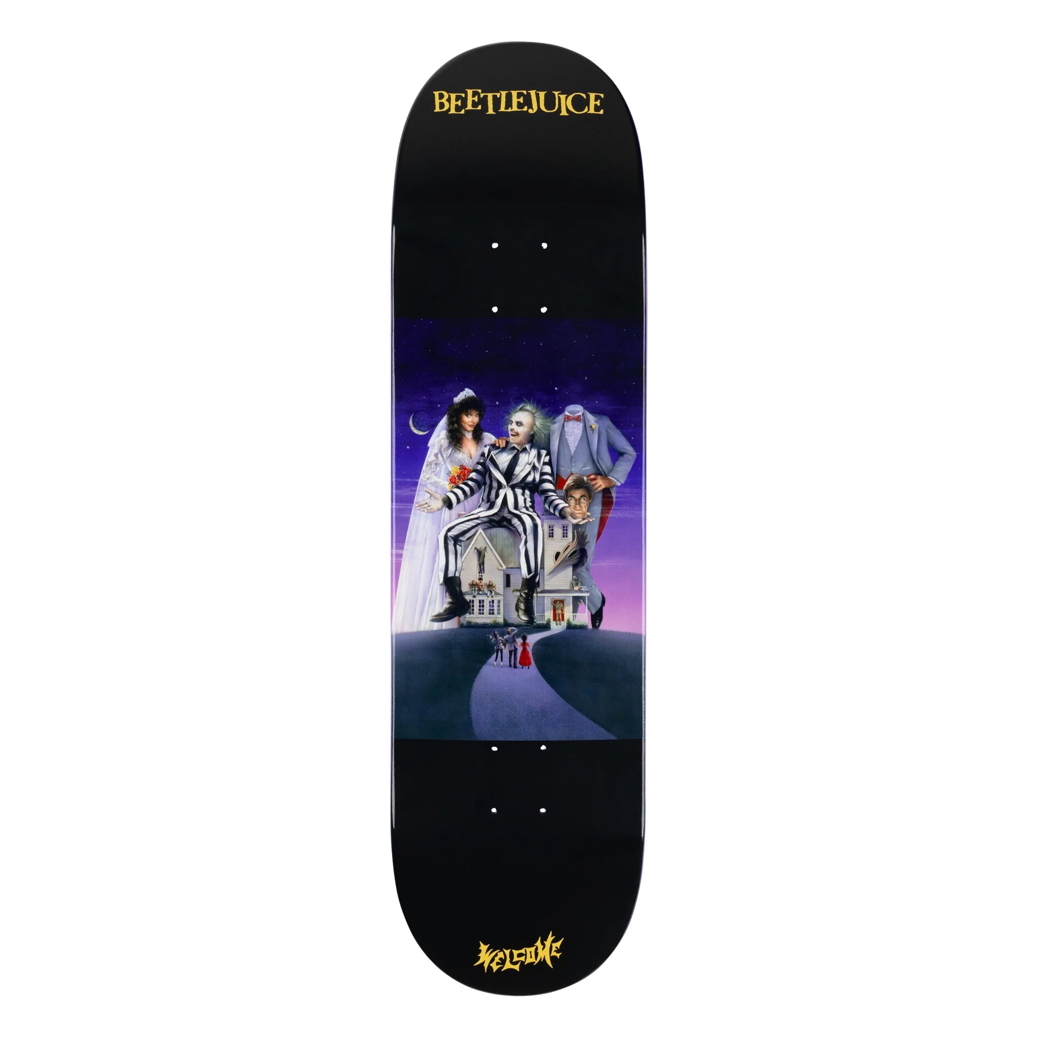 Welcome x Beetlejuice Showtime on Popsicle Deck - 9.0" Black/Purple Dip